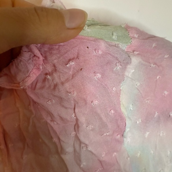 Skylar + Madison Pastel Watercolor Swiss Dot Smocked Mini Dress - Picture 7 of 7